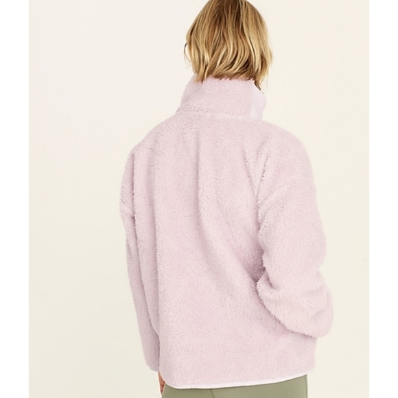 9. J.Crew Teddy sherpa half-zip sweatshirt - Picture 5 of 9